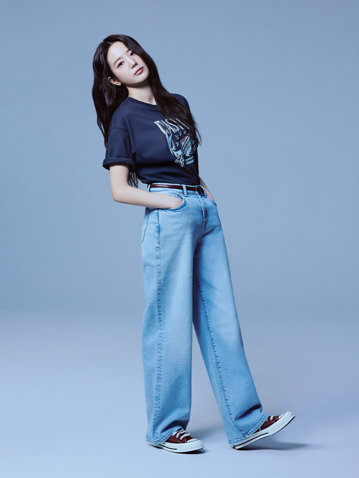 여성) 쿨링 컴포트 와이드핏 데님 팬츠