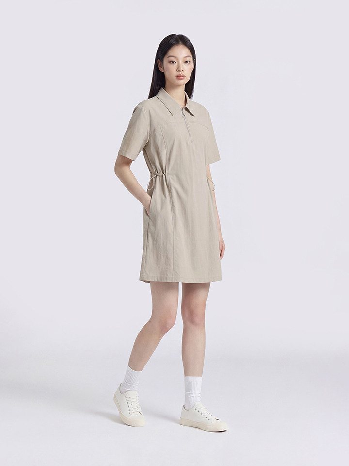 여성) 온라인 아노락 카라 원피스