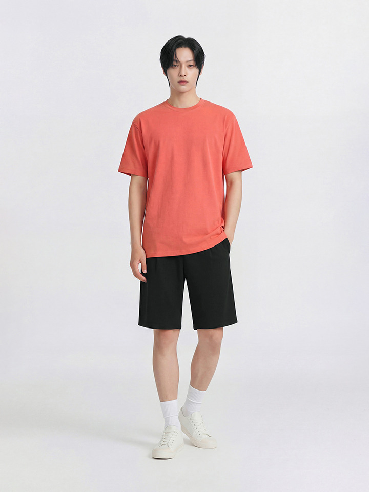 남성) 더블니트 턱 6부 버뮤다 팬츠
