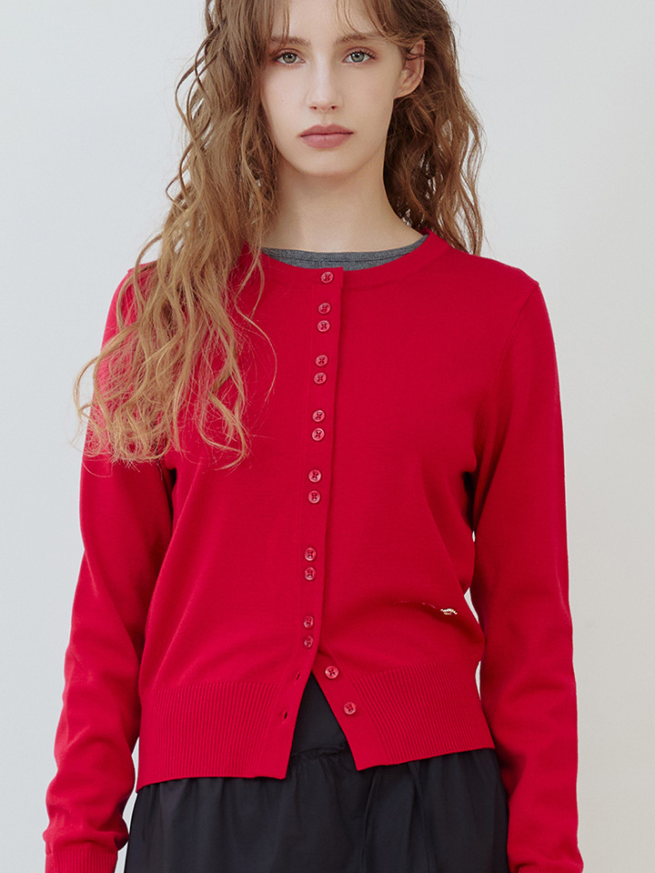 베이직 라운드 니트 가디건