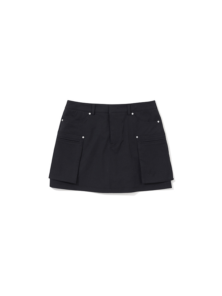 SIGNATURE LOGO LIVET POCKET DETAIL SKIRT PANTS BK - 감도