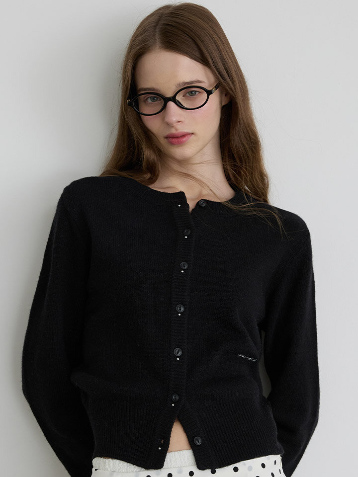 스터드 포인트 라운드 가디건