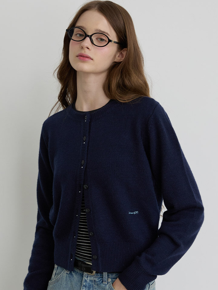 스터드 포인트 라운드 가디건