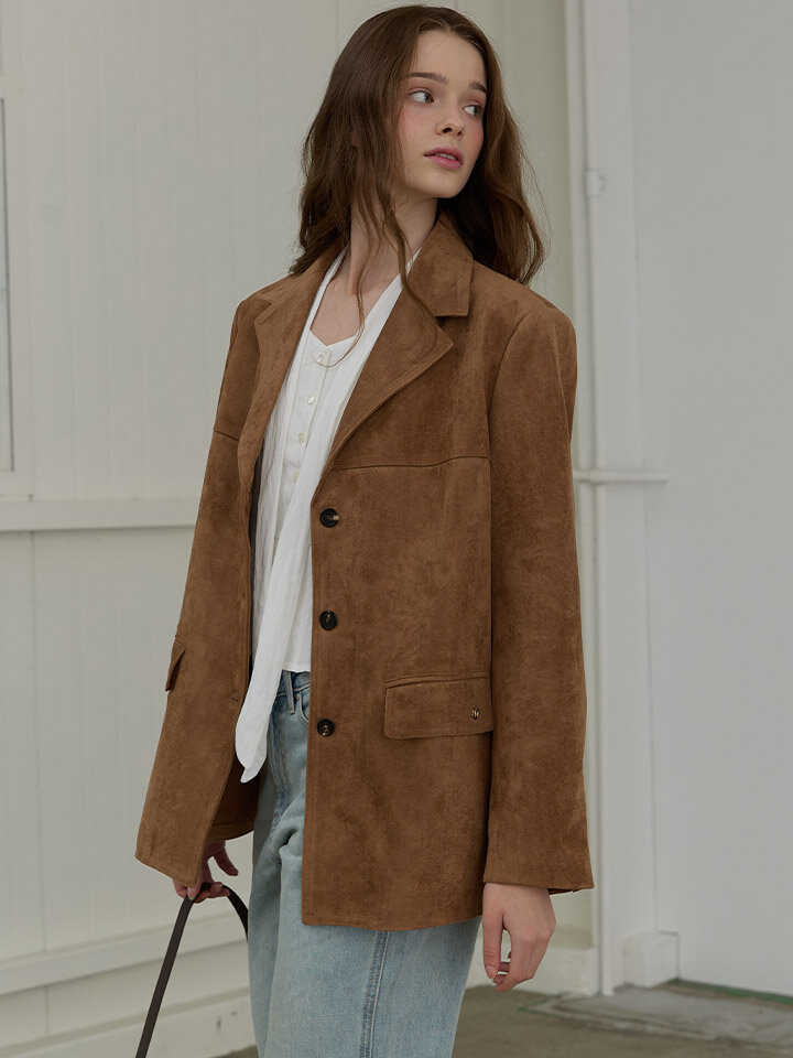 소프트 스웨이드 하프 자켓