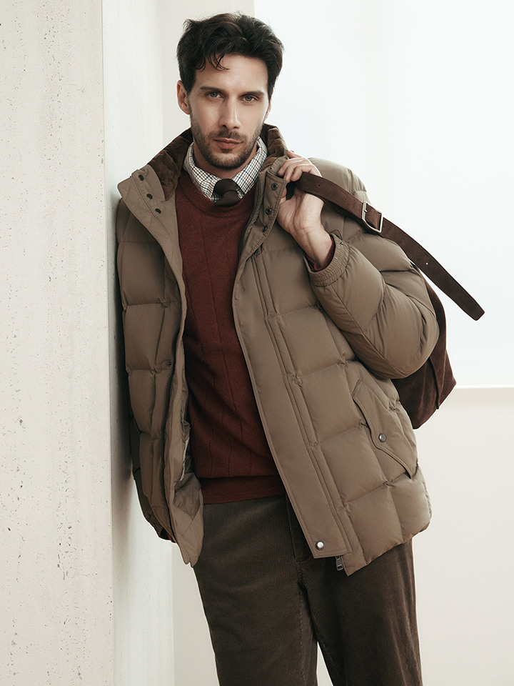 남성) 사각 퀼팅 다운 패딩