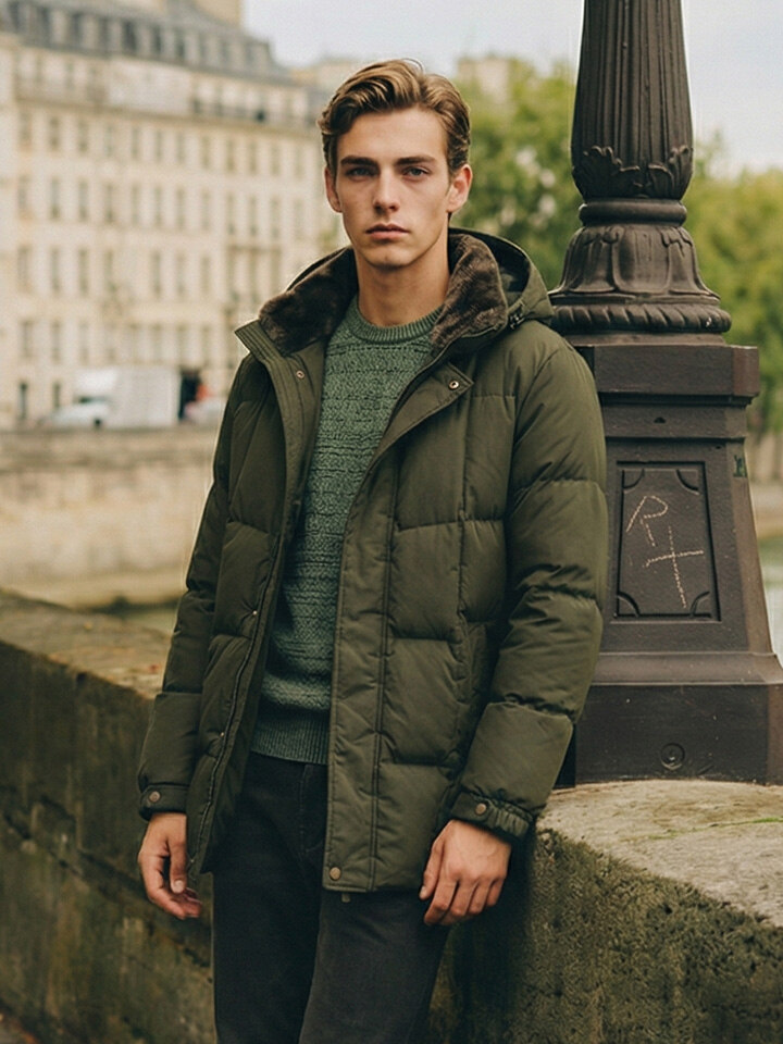 남성) 에리퍼 후드 덕다운 패딩