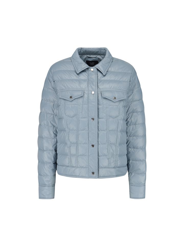 여성) 카라 덕다운 경량 점퍼