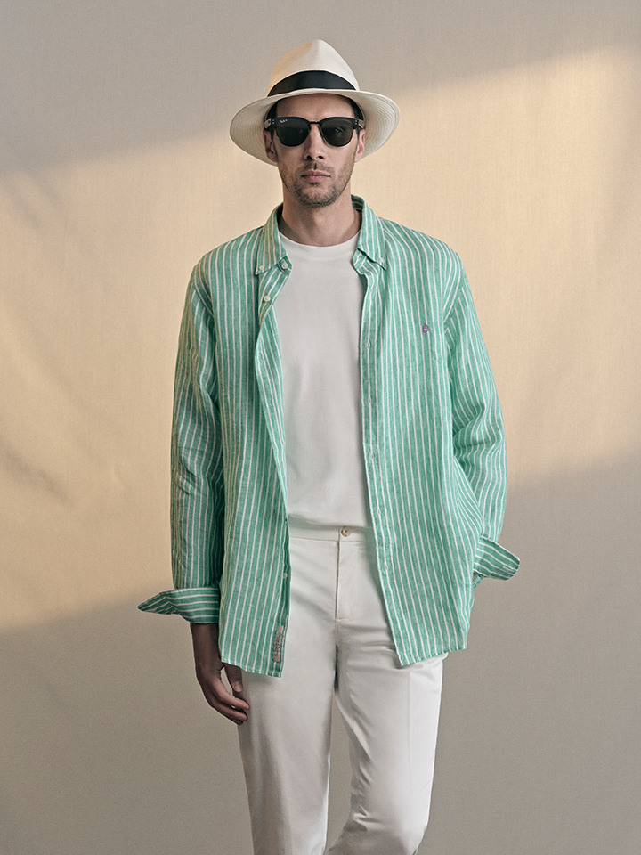 남성) 린넨 버튼다운 셔츠